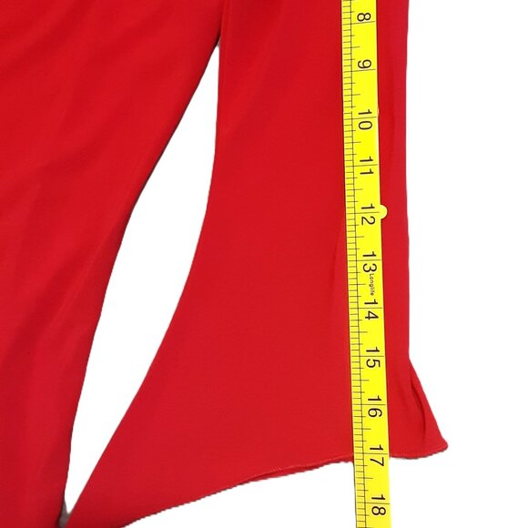 Rachel Rachel Woman's Top Size LARGE, Red, Stylish Sleeves & Bottom. Ships Fast. - Picture 2 of 7